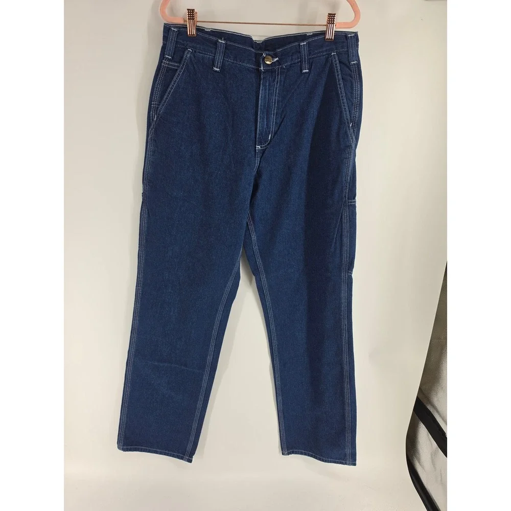 Carhartt Mens Dungaree Fit Denim Work Pants Indigo Blue 32x32 382-83 6013504